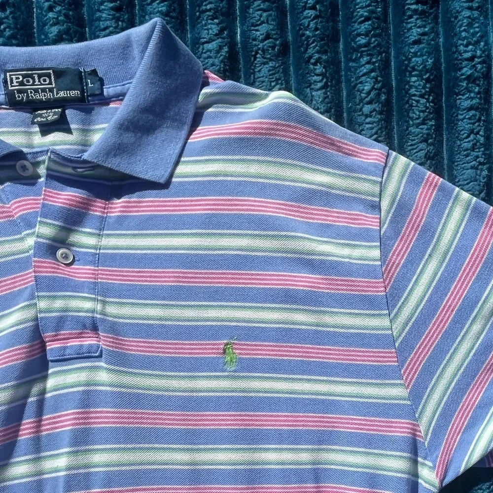 Ralph Lauren Blue Striped Polo Shirt